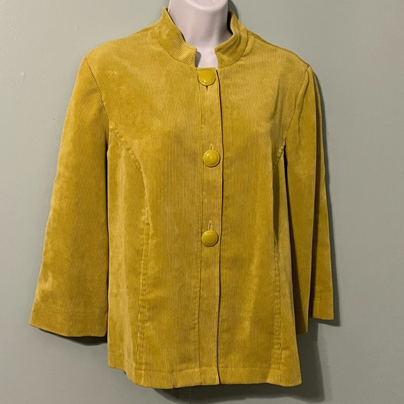 Requirements Jacket Corduroy Large Lime Green Bottom Button Loose - Picture 8 of 13